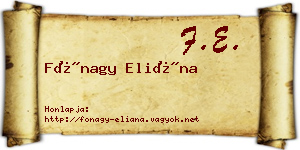 Fónagy Eliána névjegykártya